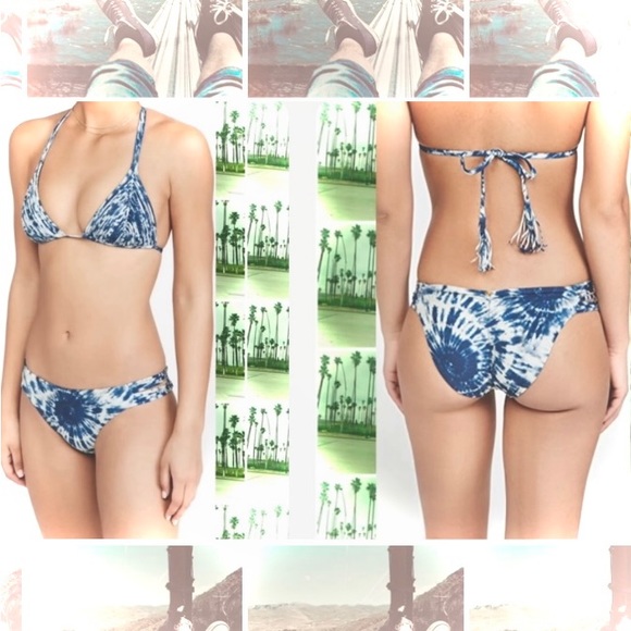 PQ PilyQ Swim | S | Isla Full Deep Soul Teal Tie Dye Full Ruched Bikini Bottoms - Picture 11 of 11